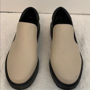 Elegant Beige and Black Women's Loafers